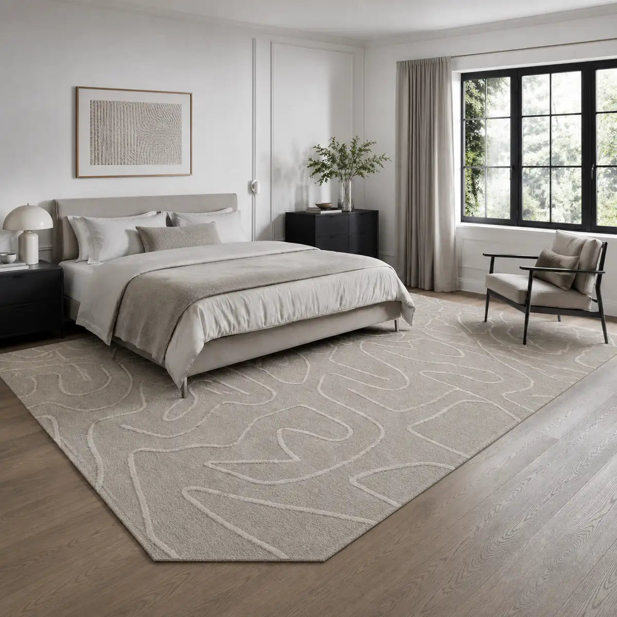 Papini Helsinki rug in Sandcastle - lifestyle view - Linen and Co