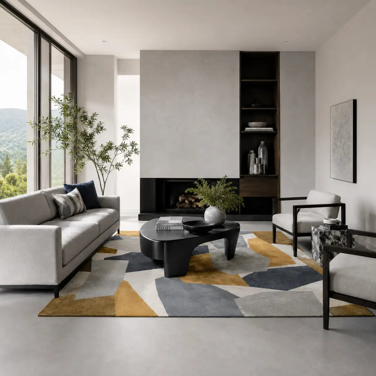 Papini Socialite rug in Honey Comb - lifestyle view - Linen and Co