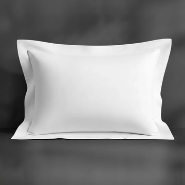 White Oxford Percale Pillow Case with no satin stitch - Linen and Co