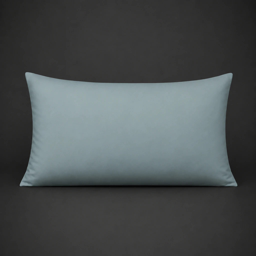 Duck Egg plain 200TC 100% cotton percale pillowcase for Standard and King sizes with no satin stitch border by Linen and Co