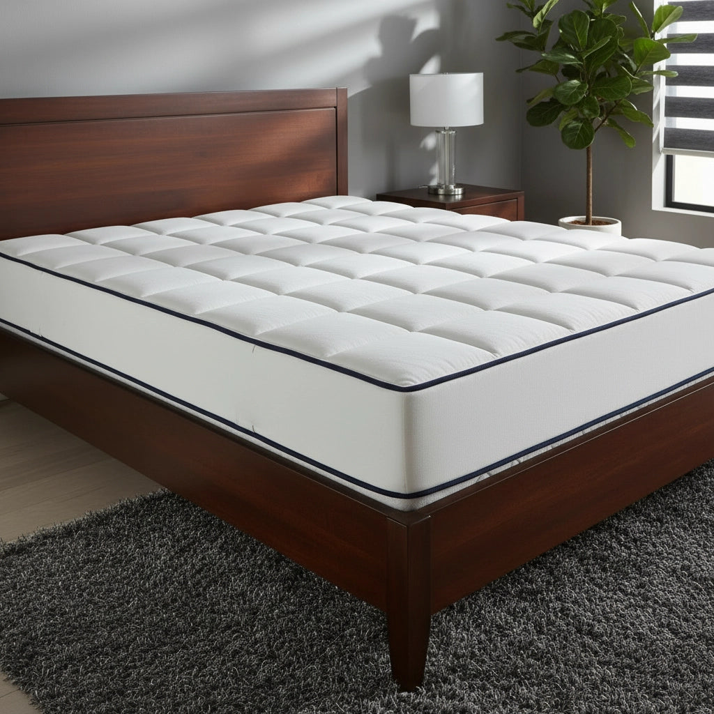 Linen and Co quilted mattress convertor styled for hospitality and residential beds in South Africa, adding comfort and a smoother sleep