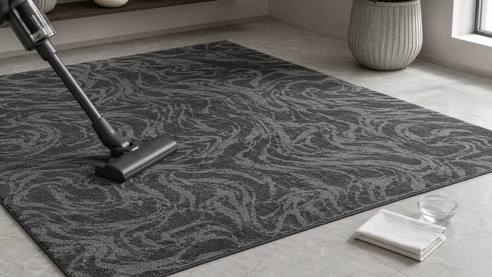 Care notes imagery for Merapi Rug