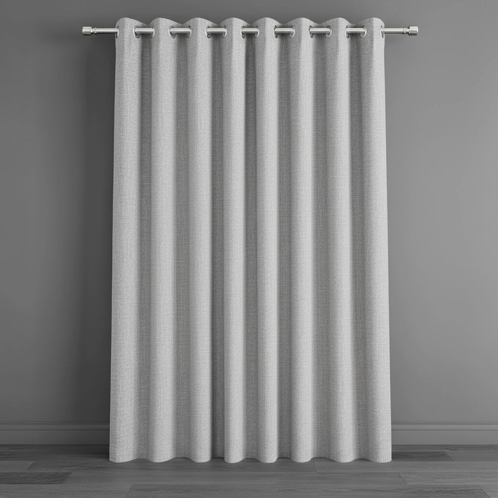 Silver eyelet 100% blockout curtain by Linen and Co - premium hospitality curtains