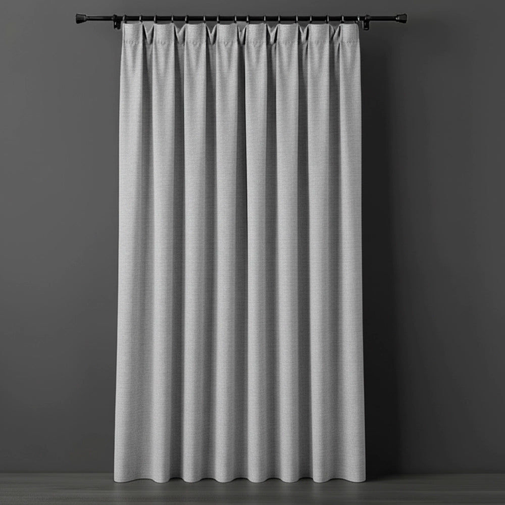 Silver taped 100% blockout curtain by Linen and Co - premium hospitality curtains