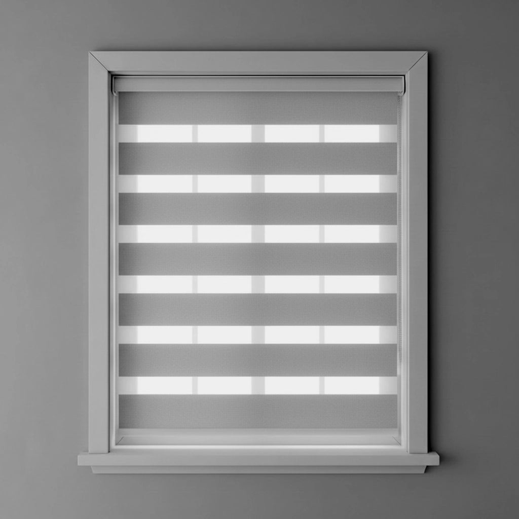 Silver zebra blind by Linen and Co - premium hospitality window blinds