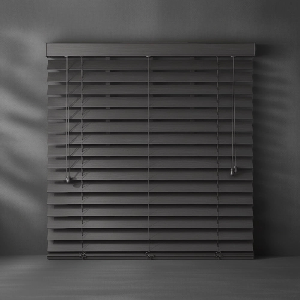 Steel 50mm Foiled Eco Wood Venetian blind by Linen and Co - premium hospitality window blinds