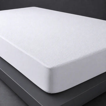 Towelling Wetsafe mattress protector by Linen and Co - white terry fitted waterproof protection