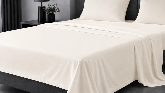 Cream Cotton 200TC Flat Sheet