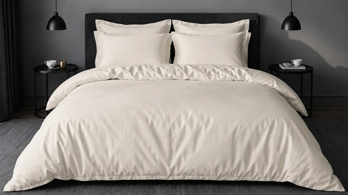 Cream Polycotton 200TC Oxford Duvet Cover Set