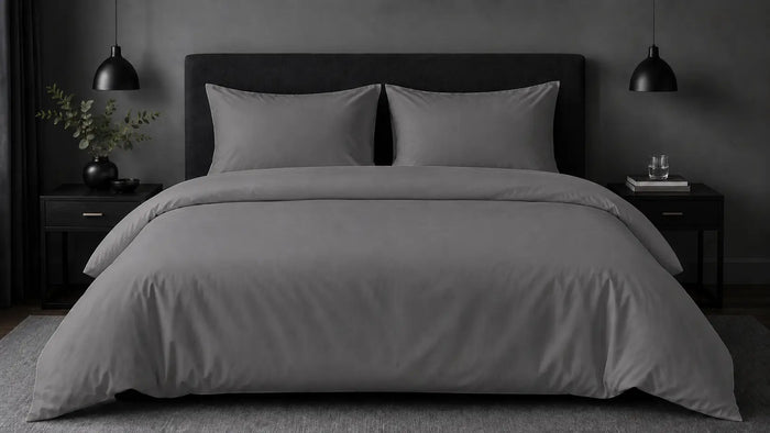 Grey Cotton 200TC Duvet Cover Set