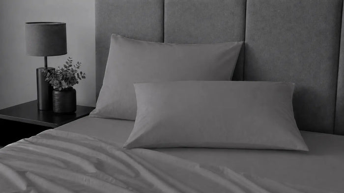 Grey Cotton 200TC Pillow Case