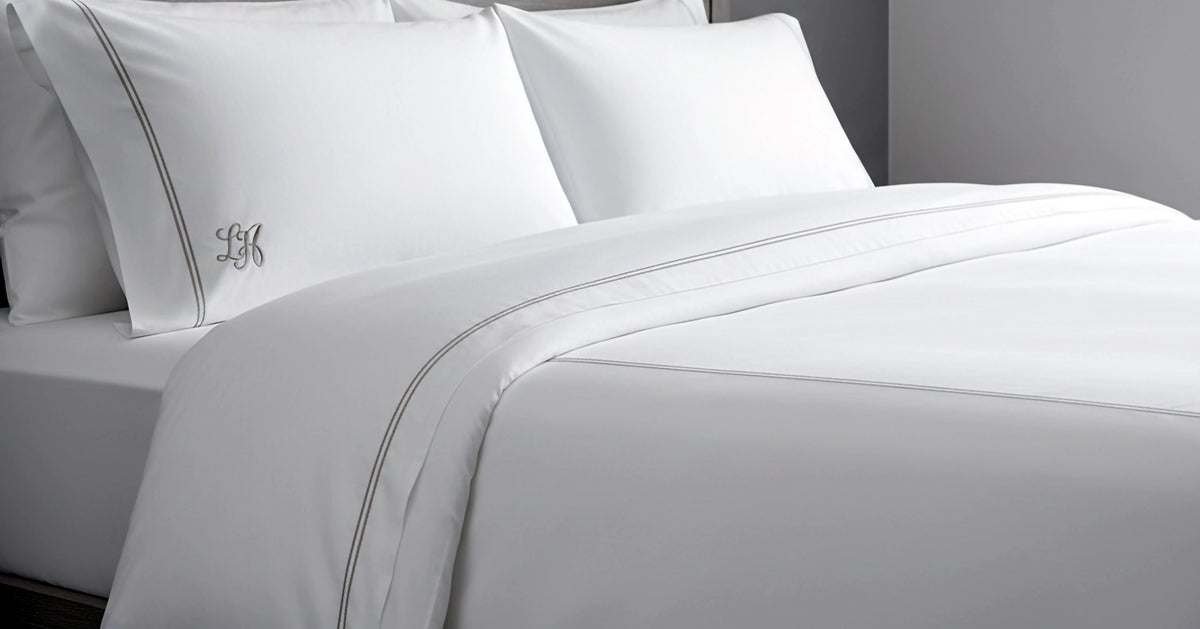 Hotel guest room bed linen by Linen and Co