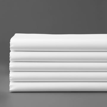 White flat sheet with no satin stitch - Linen and Co