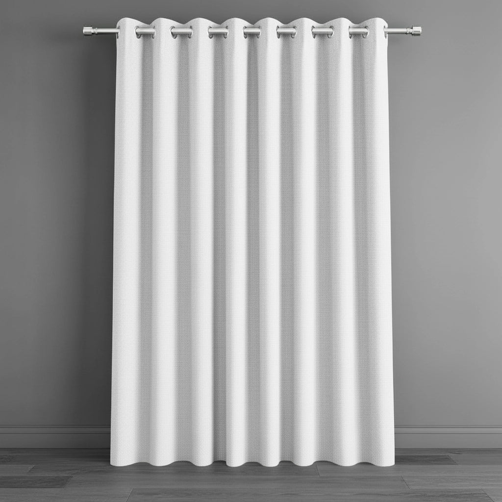 White (grey) eyelet woven blockout curtain by Linen and Co - premium hospitality curtains