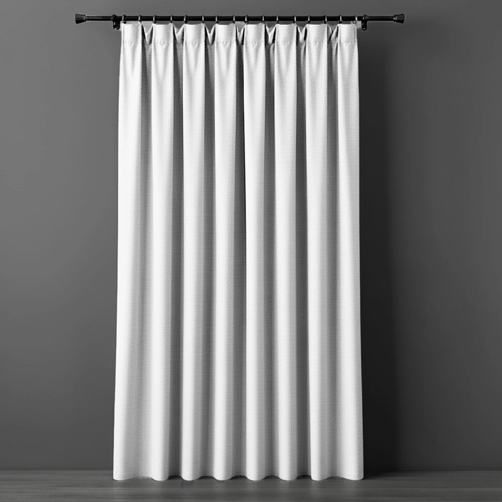 White (Grey) taped woven blockout curtain by Linen and Co - premium hospitality curtains
