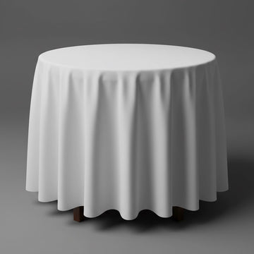 White round table cloth by Linen and Co - premium hospitality