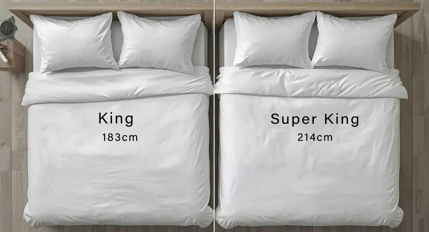 King vs Super King bed linen size comparison for hospitality buyers | Linen and Co