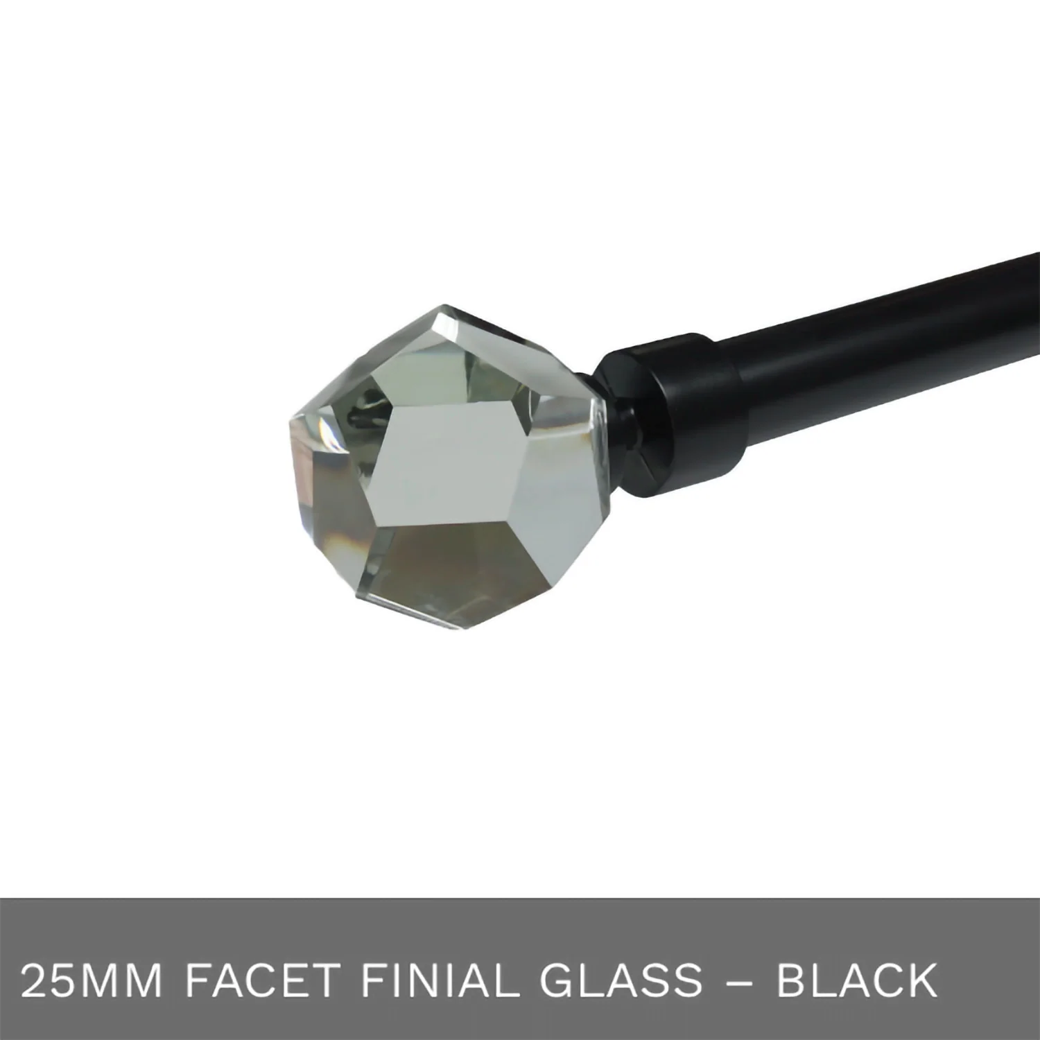 Curtain Rods, End Caps, Finials and Brackets Black Steel Collection