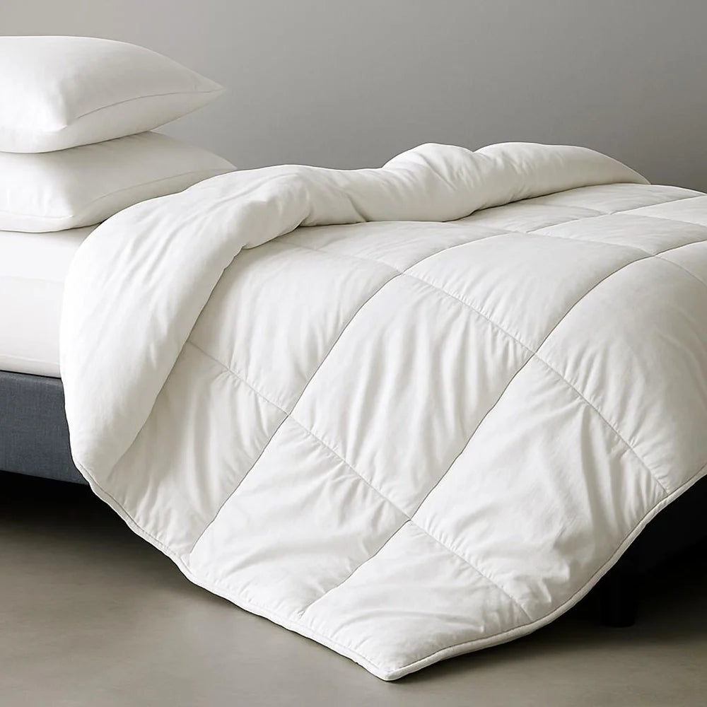 Pillows and Duvet inner assorted sizes on a grey background