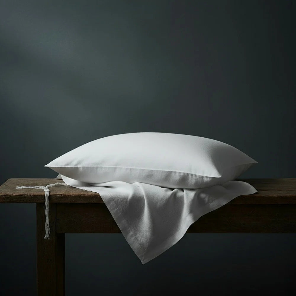 Pillow case white continental luxury hotel bed linen by Linen and Co