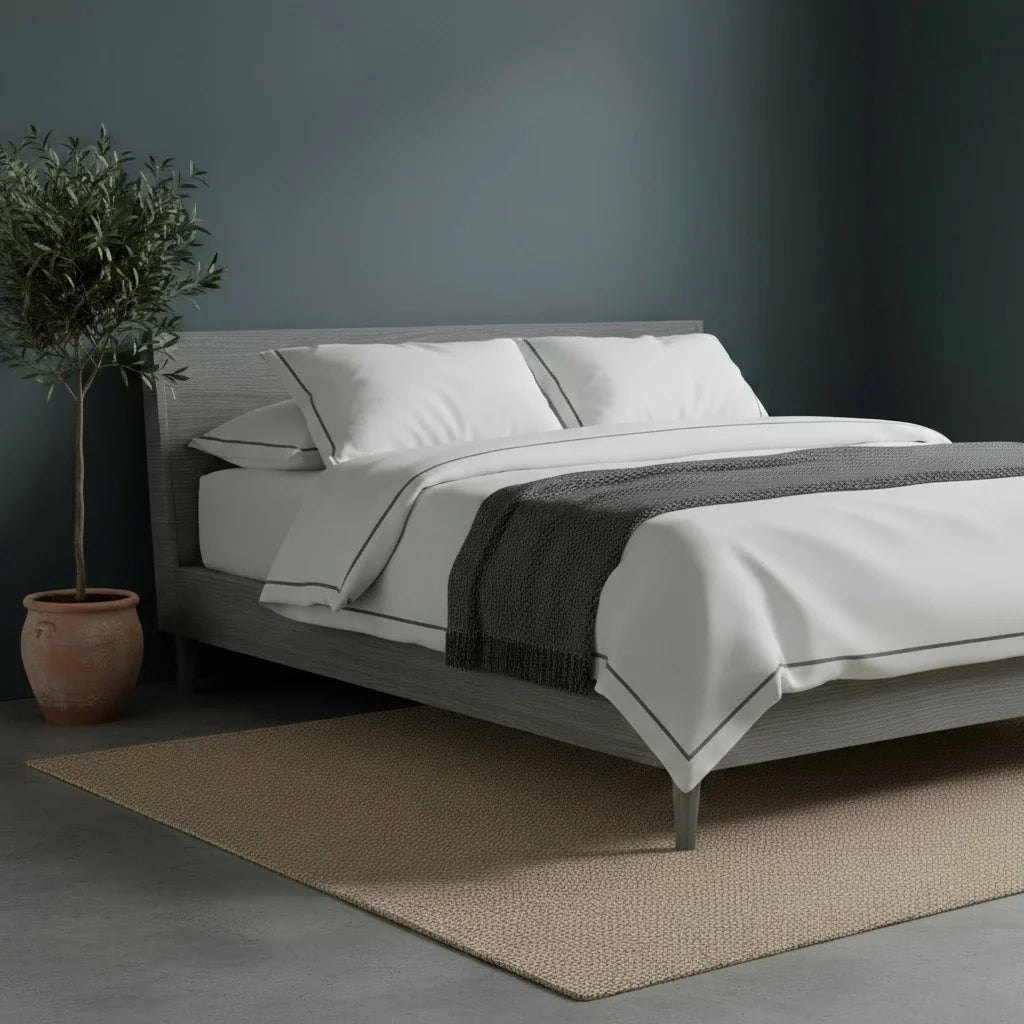 Duvet Covers Oxford Set One Row Satin Stitch