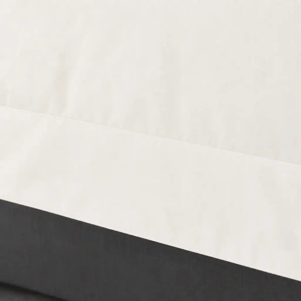 Close-up of cream polycotton percale 200TC Oxford cuff with no satin stitch - Linen and Co