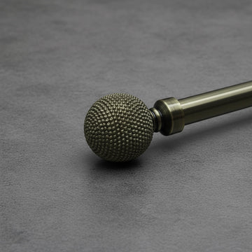 25mm Mace Finial Antique Brass Curtain Rod  - Premium Hospitality Hardware Linen and Co