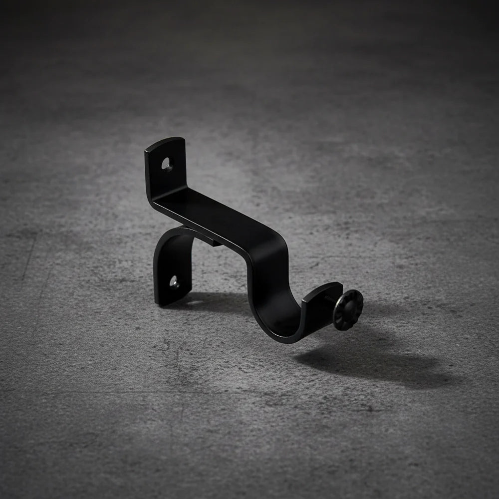 25mm Black fancy single curtain rod bracket - Linen and Co