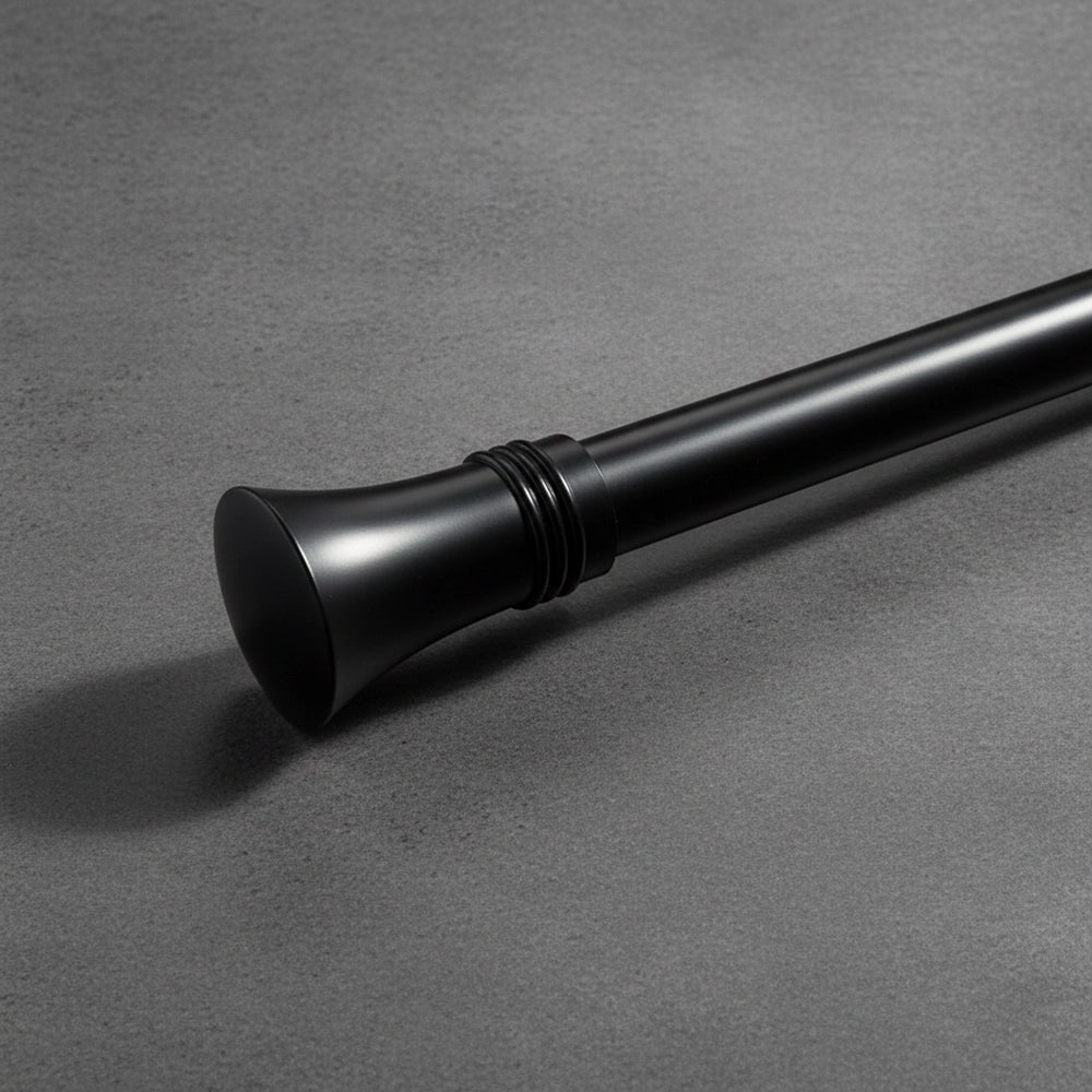 25mm Black Hat Curtain Rod Finial - Premium Hospitality Hardware Linen and Co