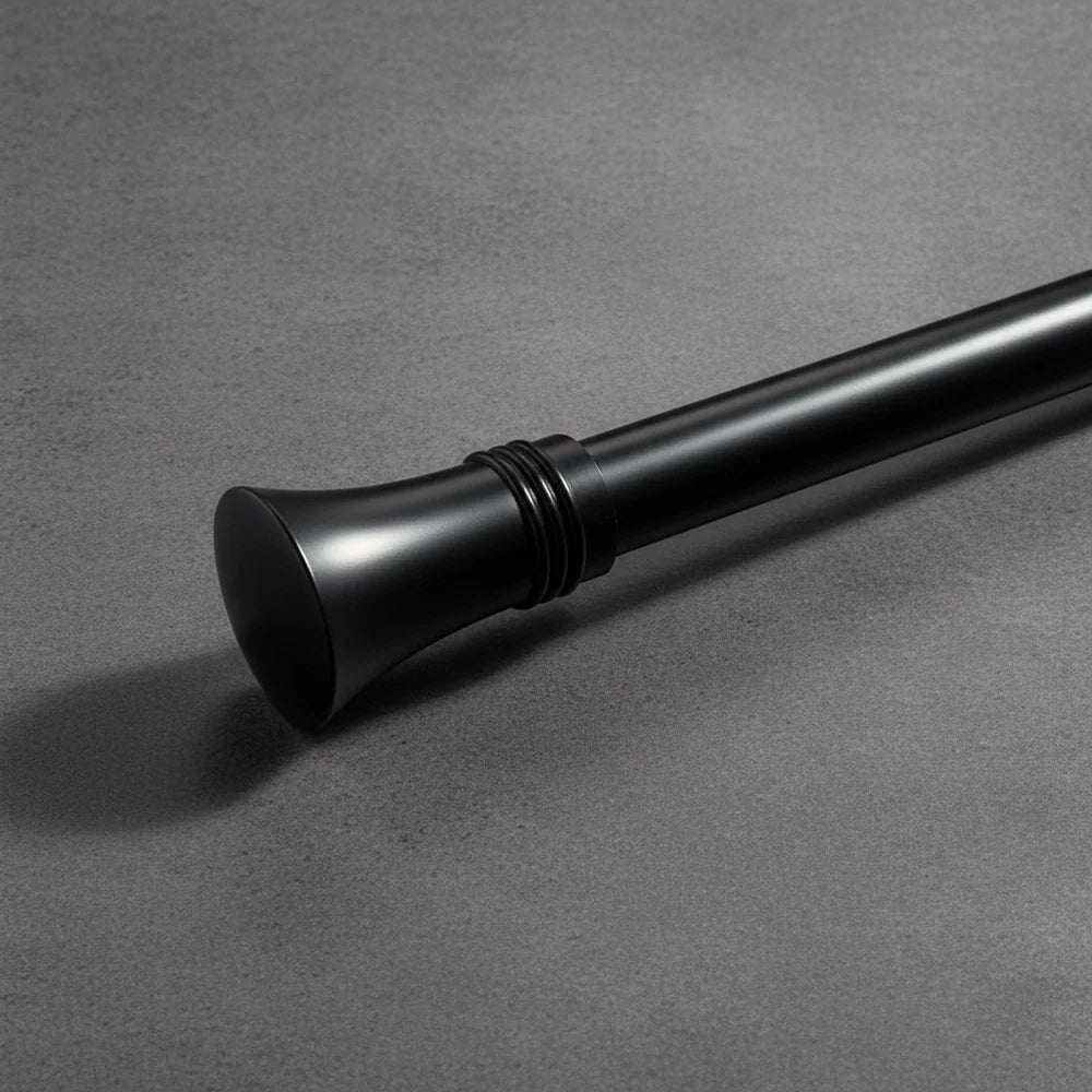 25mm Black hat curtain rod finial - Linen and Co