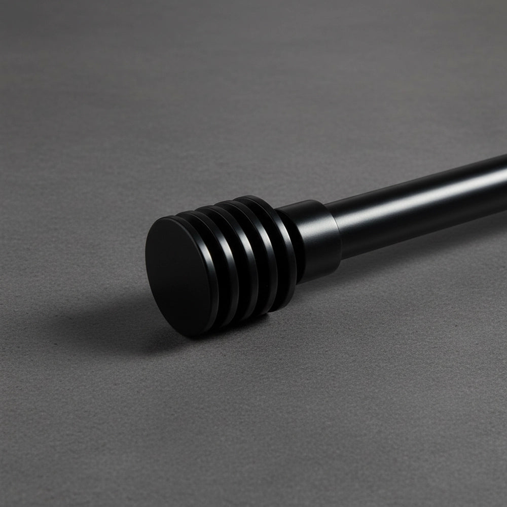 25mm Black Lumino Curtain Rod Finial - Premium Hospitality Hardware Linen and Co