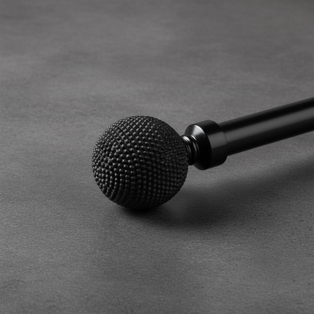 25mm Black Mace Curtain Rod Finial - Premium Hospitality Hardware Linen and Co