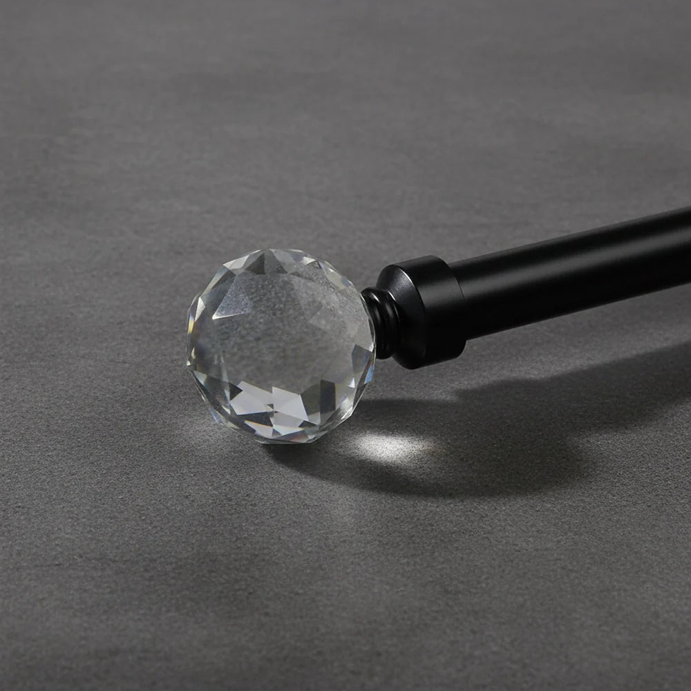 25mm Black prism curtain rod finial - Linen and Co