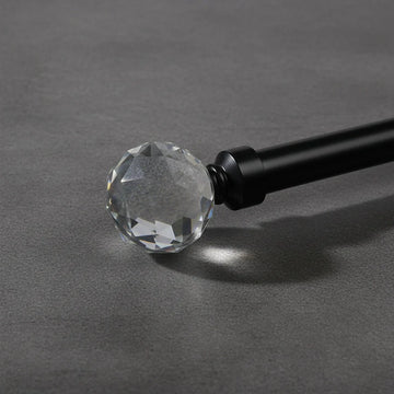 25mm Black prism curtain rod finial - Linen and Co