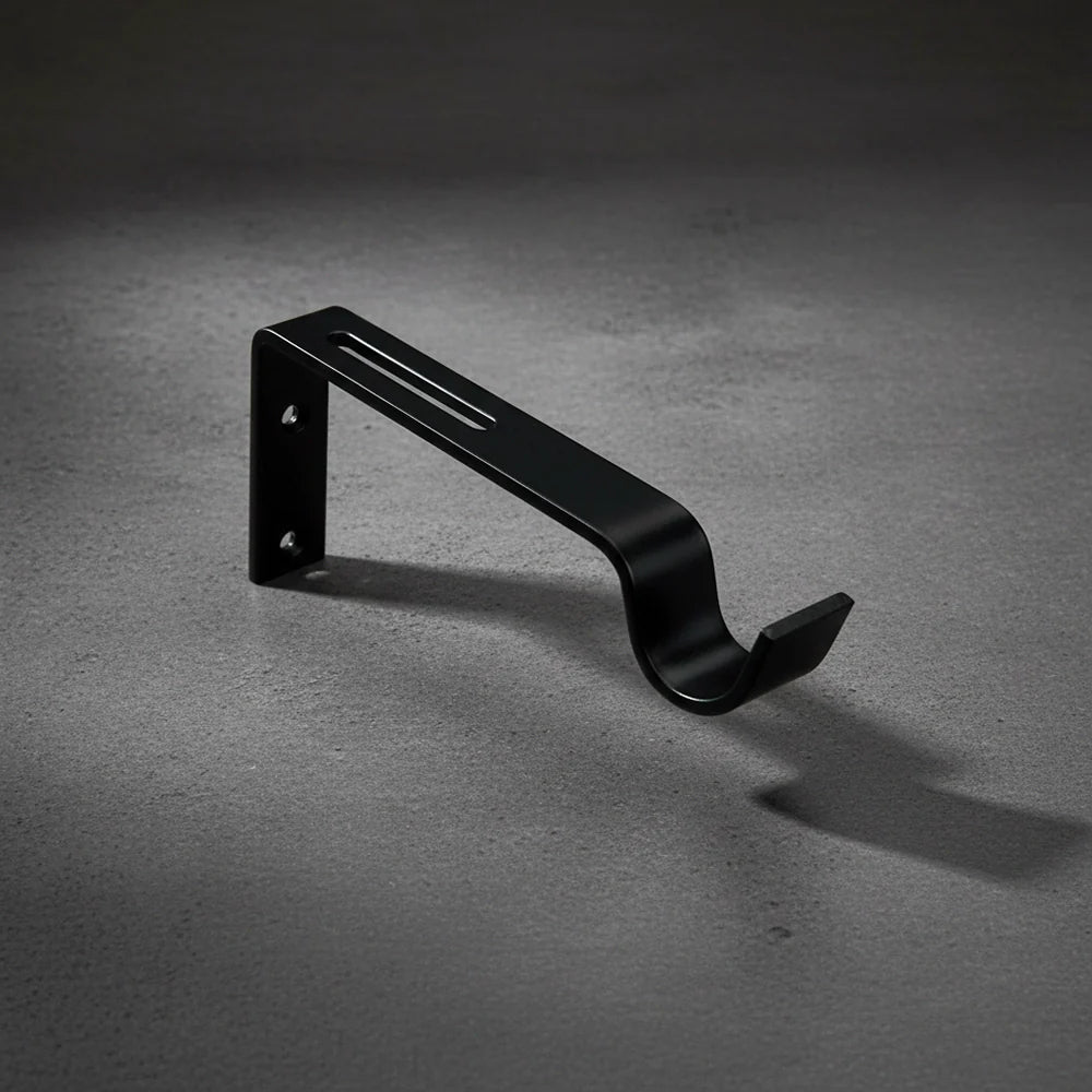25mm Black ultra single curtain rod bracket - Linen and Co