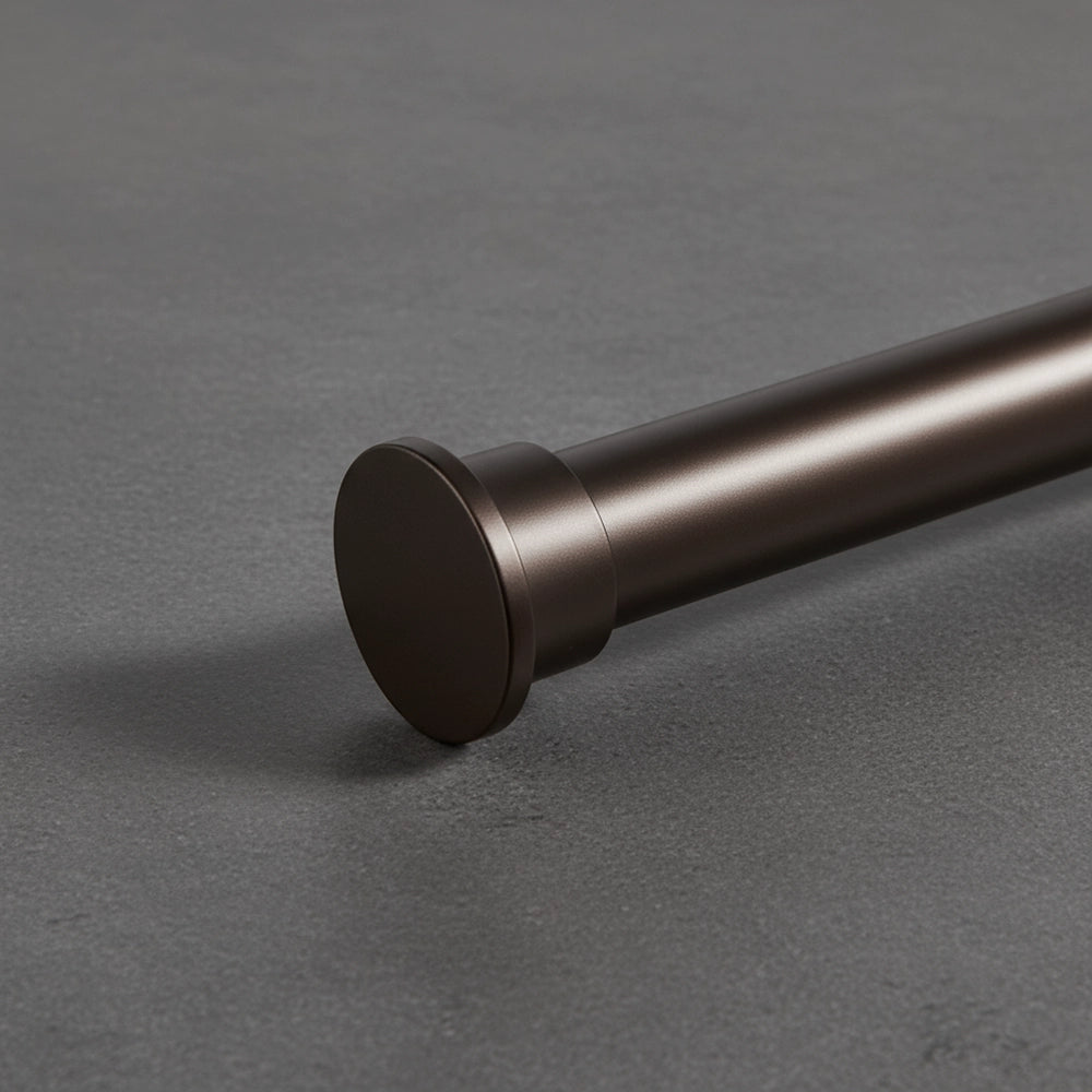 25mm Flat End Cap Finial Bronze Curtain Rod  - Premium Hospitality Hardware Linen and Co