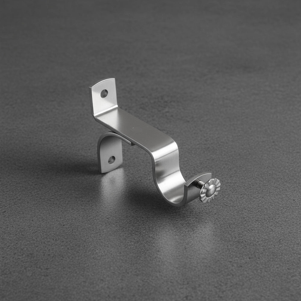 25mm Fancy Single Bracket Stainless Steel Curtain Rod  - Premium Hospitality Hardware Linen and Co