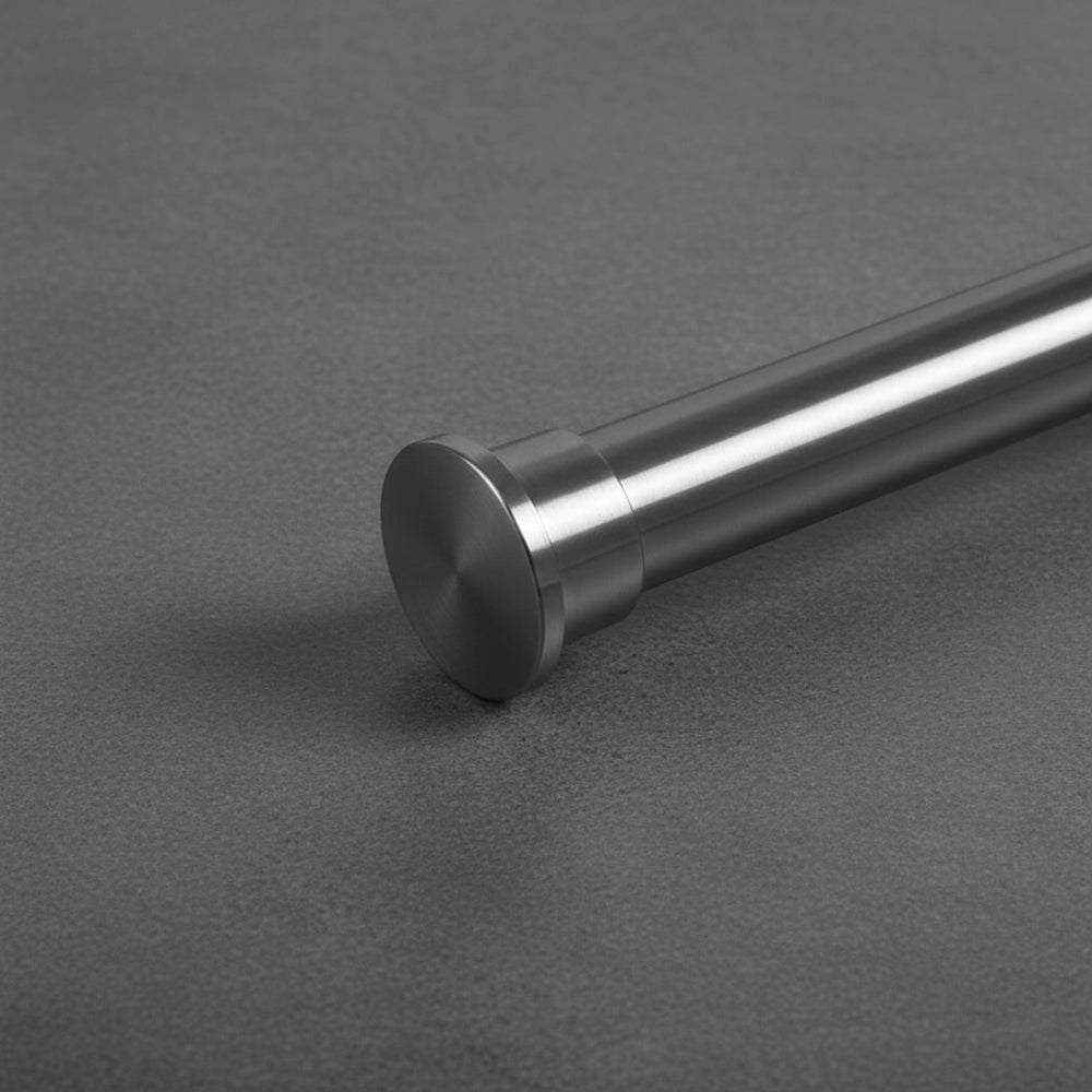 25mm Flat End Finial Stainless Steel Curtain Rod  - Premium Hospitality Hardware Linen and Co