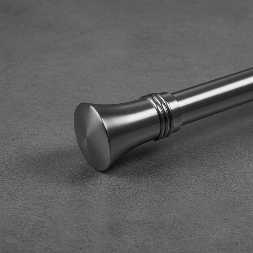25mm Hat Finial Stainless Steel Curtain Rod  - Premium Hospitality Hardware Linen and Co