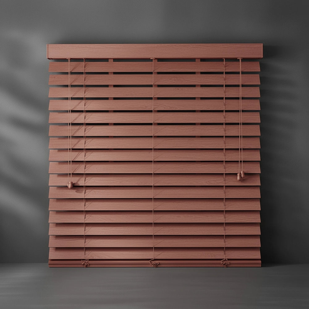 Brown 50mm Plain Aluminium Venetian blind by Linen and Co - premium hospitality window blinds