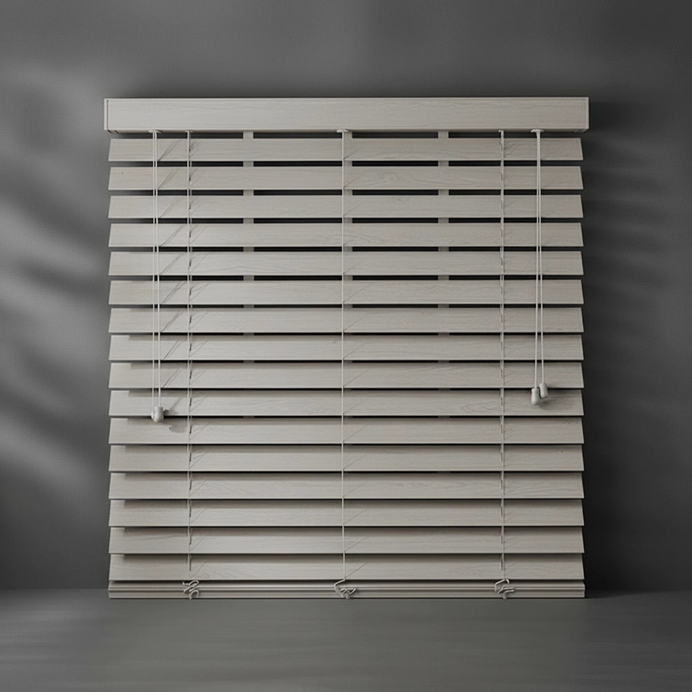 Off White 50mm Plain Aluminium Venetian blind by Linen and Co - premium hospitality window blinds