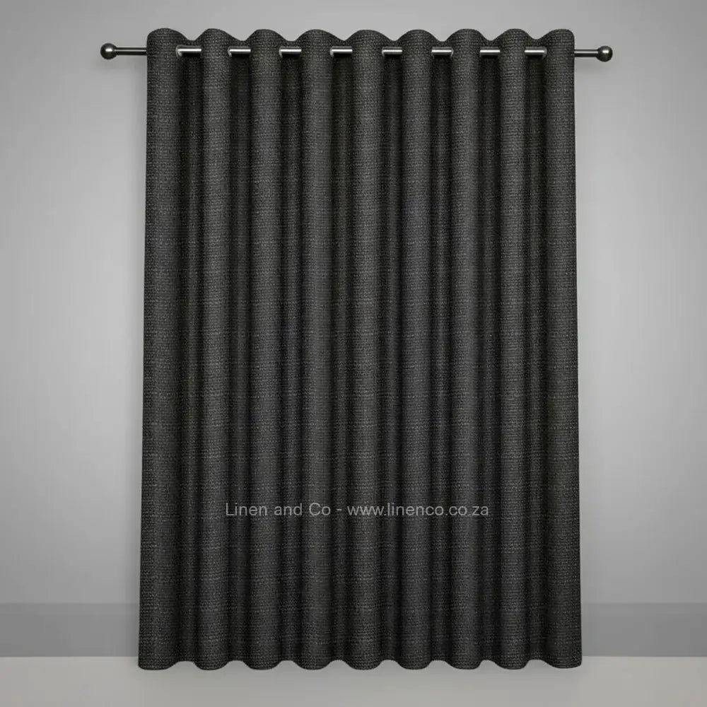 ash with silver eyelets self lined blockout curtain with 100% shade reduction, professional hospitality-grade window treatment featuring refined texture and elegant tone for luxury interior design by Linen and Co