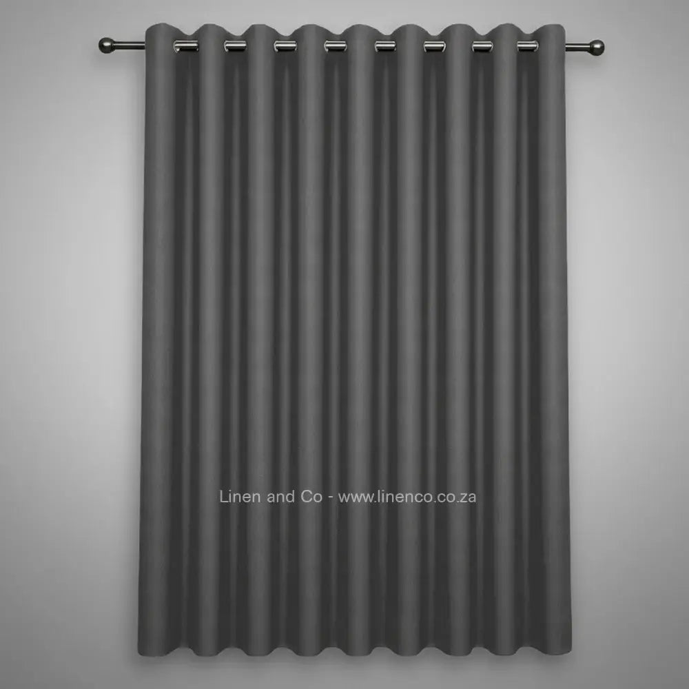 Dove Grey Eyelet woven blockout curtain with 70% shade reduction, professional hospitality-grade window treatment featuring refined texture and elegant tone for luxury interior design by Linen and Co