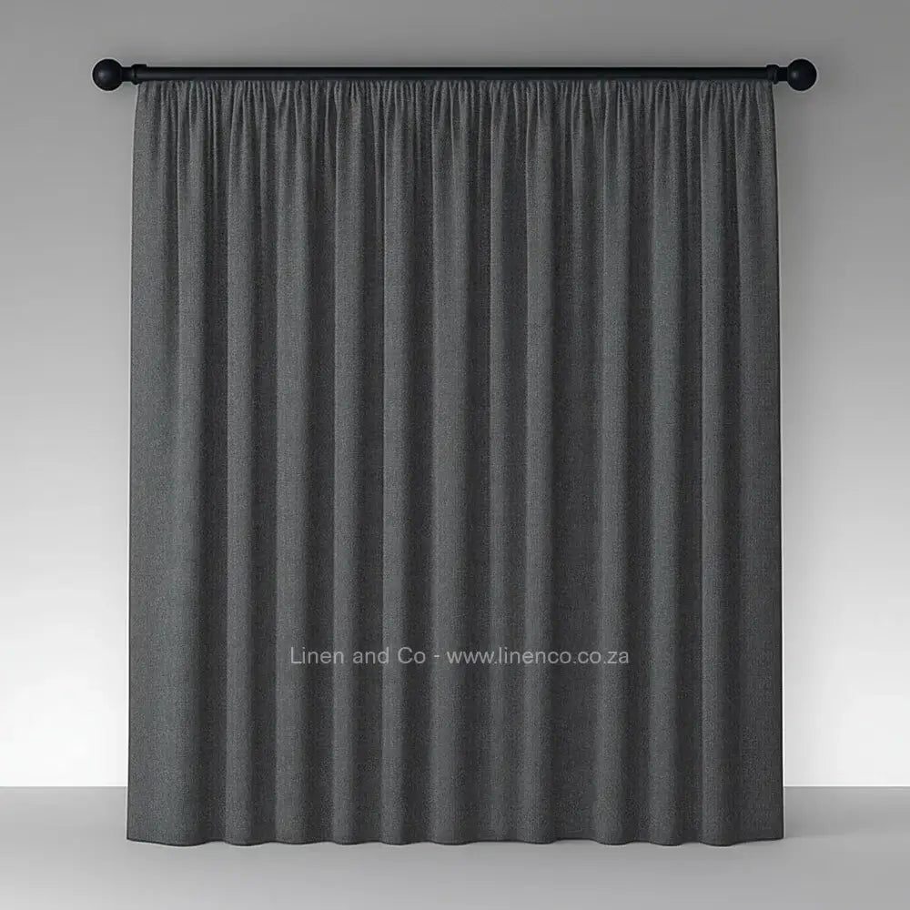 Dove Grey self lined blockout curtain with 70% shade reduction, professional hospitality-grade window treatment featuring refined texture and elegant tone for luxury interior design by Linen and Co