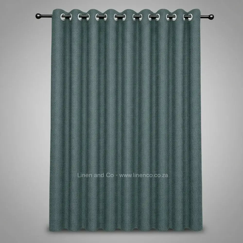duck egg with silver eyelets self lined blockout curtain with 70% shade reduction, professional hospitality-grade window treatment featuring refined texture and elegant tone for luxury interior design by Linen and Co