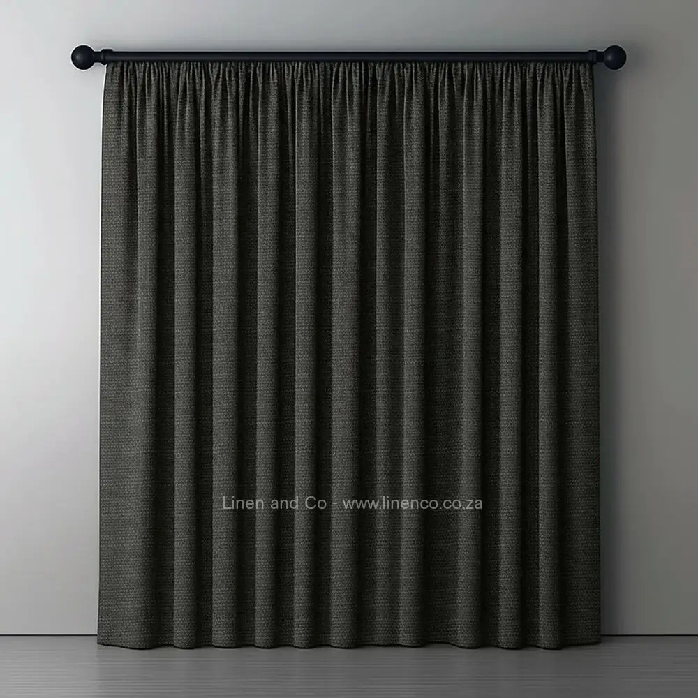 platinum grey with tape header self lined blockout curtain with 100% shade reduction, professional hospitality-grade window treatment featuring refined texture and elegant tone for luxury interior design by Linen and Co
