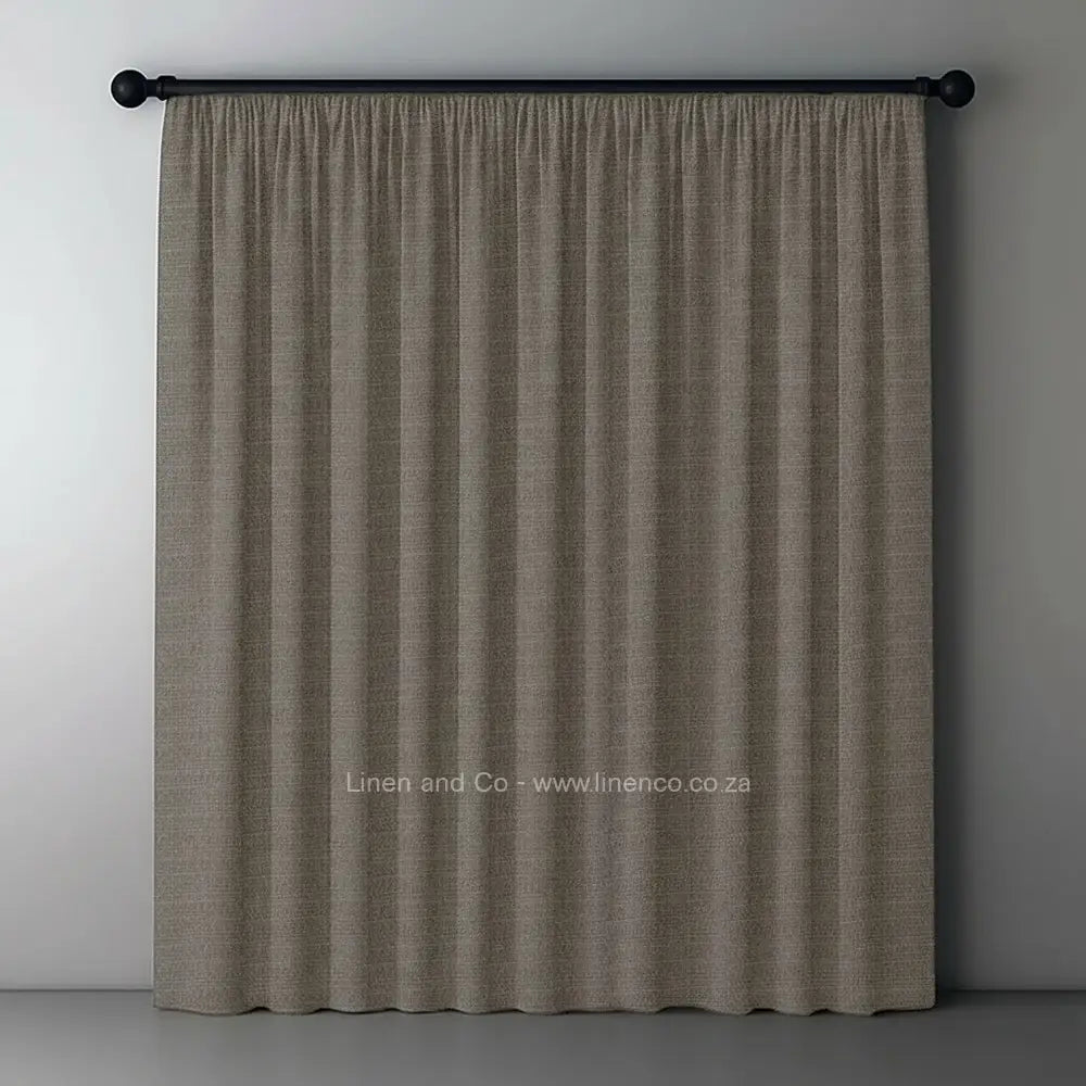 Brown self lined blockout curtain with 70% shade reduction, professional hospitality-grade window treatment featuring refined texture and elegant tone for luxury interior design by Linen and Co