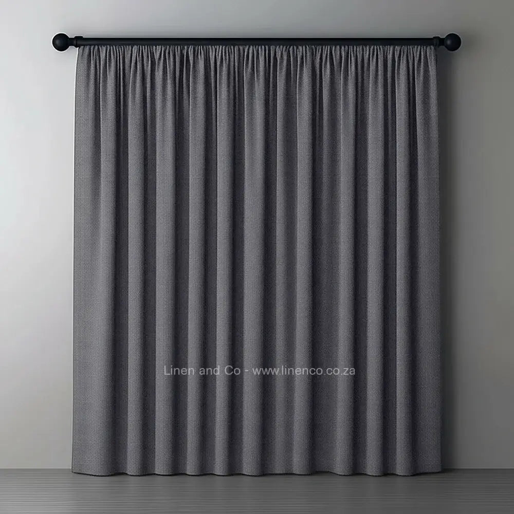Silver Grey self lined blockout curtain with 70% shade reduction, professional hospitality-grade window treatment featuring refined texture and elegant tone for luxury interior design by Linen and Co