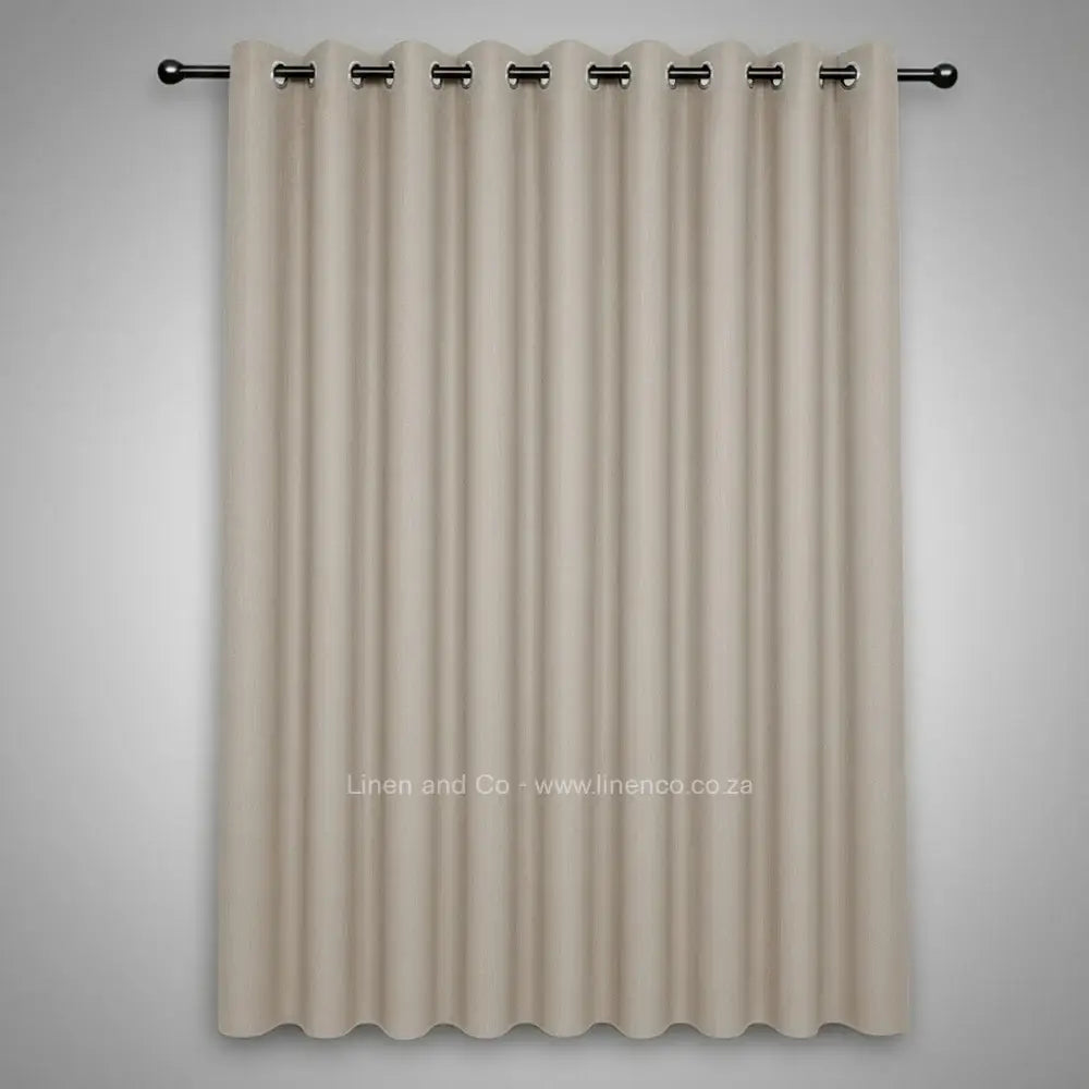 taupe with silver eyelets self lined blockout curtain with 100% shade reduction, professional hospitality-grade window treatment featuring refined texture and elegant tone for luxury interior design by Linen and Co
