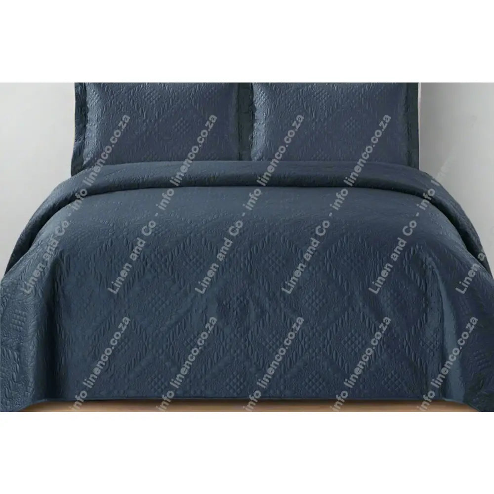 Denim Istanbul design quilted bedspread with matching pillows